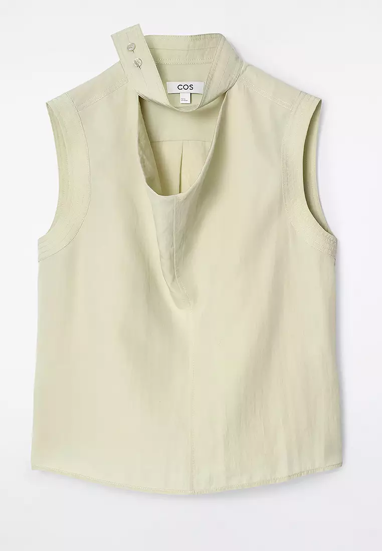 Sleeveless Utility-Style Blouse