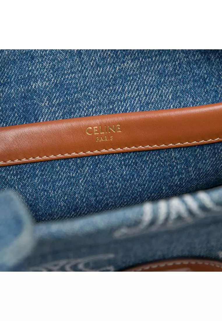 Pre-Loved Celine Small Denim Triomphe Cabas Thais Tote