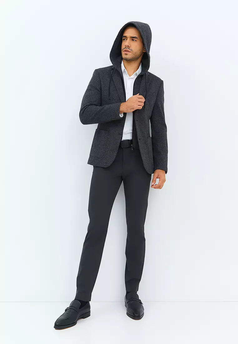 Jobb Darden-T2 Hybird Blazer Pria Slim Fit Dark Grey