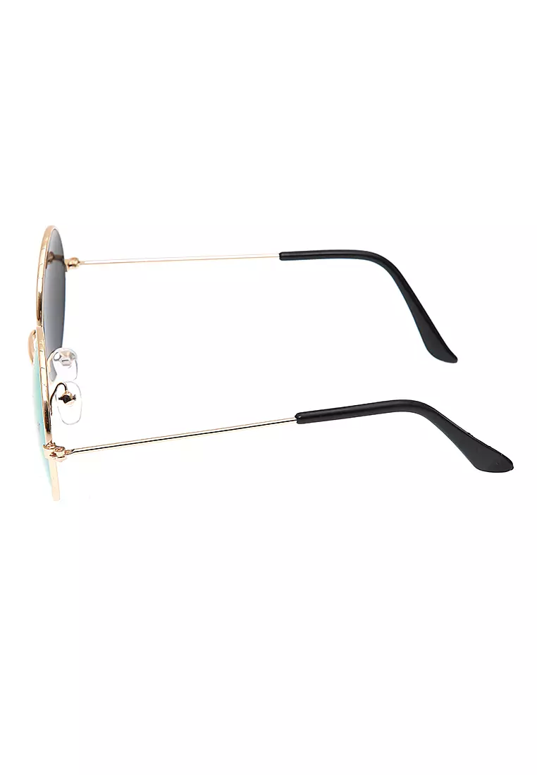 Enzio Kacamata Anak Pria UV Protection Sunglasses Kids Round Design Frame Material Alloy ORIGINAL - Green Tea
