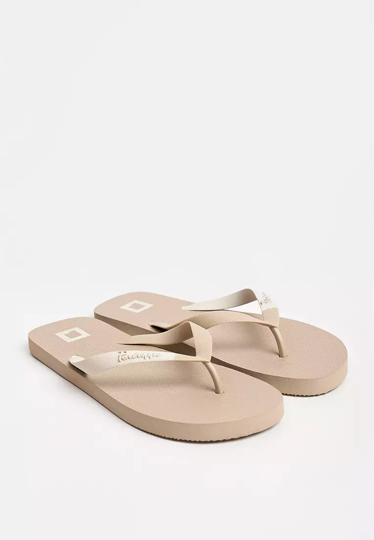 Men's Two-Toned Flip Flops with Printed Branding