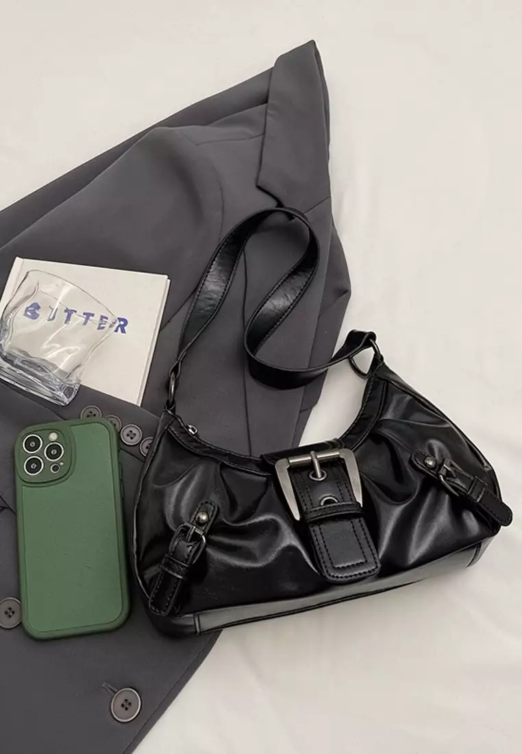 バッグ 00s Y2K Black Faux Leather Shoulder Bag Buy Twenty Eight Shoes Faux Leather Y2K Ruched Shoulder Bag DP778