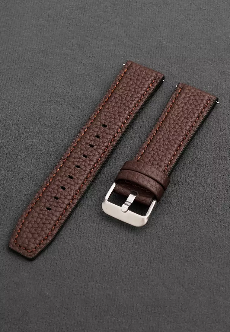 Tali Kulit Pria Leather Strap 22mm Premium Leather Tali Kulit-coffee 22mm