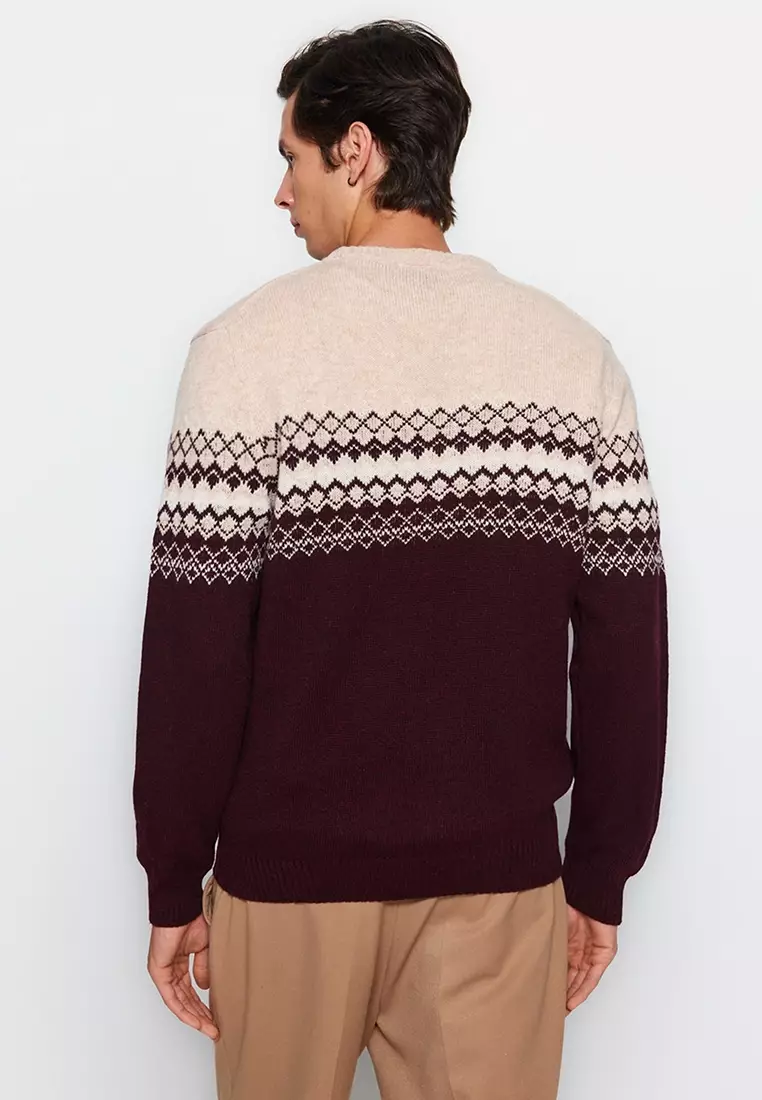 Slim Fit Printed Knitwear Sweater