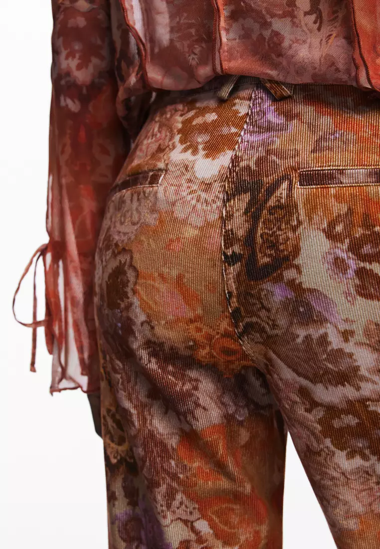 Paisley corduroy pants