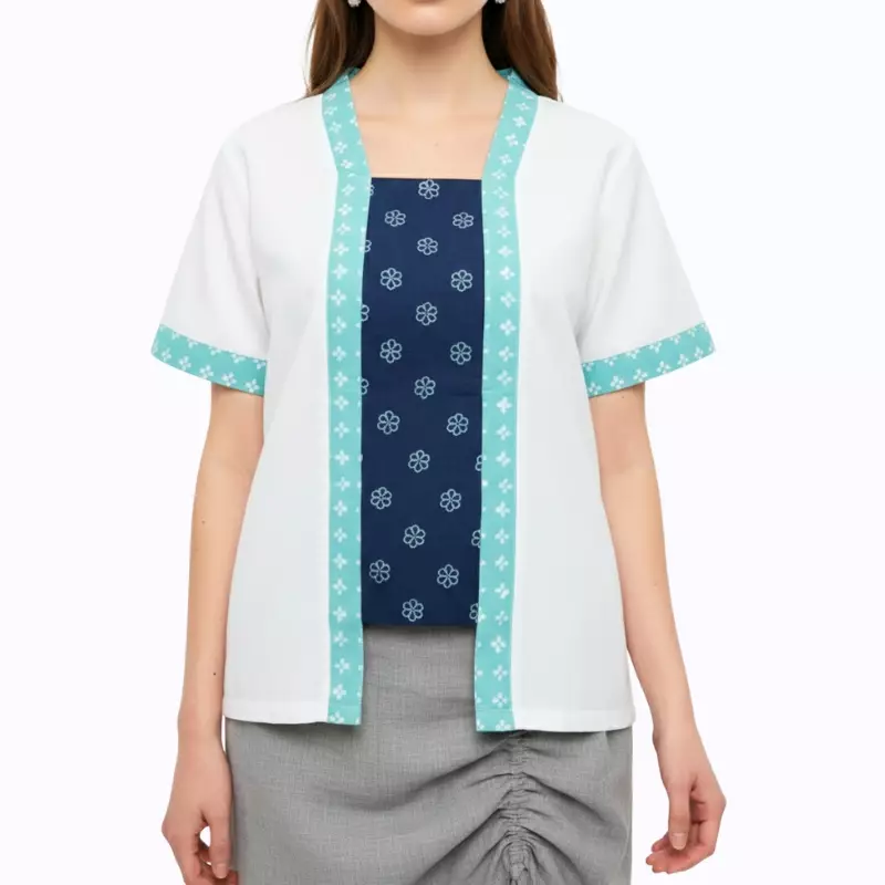 Blouse Batik Wanita - Bhatara Batik Layla - Atasan Batik Modern Lengan Pendek