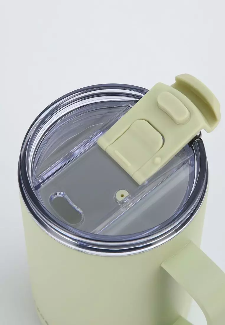 Crossing Neo Insulated S/S Leakproof Ceramic Mug W Handle And Lid 400ml - Pistachio (Mint)