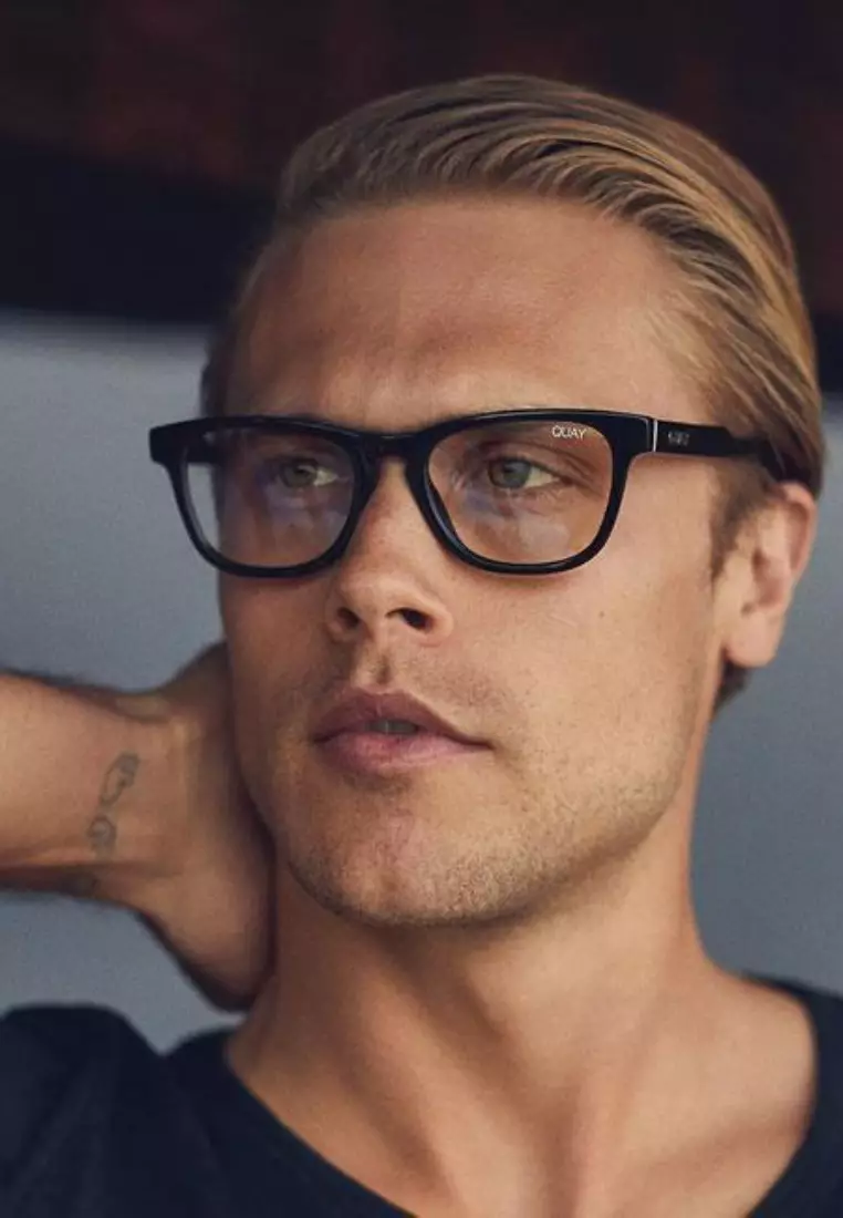 QUAY Hardwire Mini Blue Light Glasses - Black/Clear