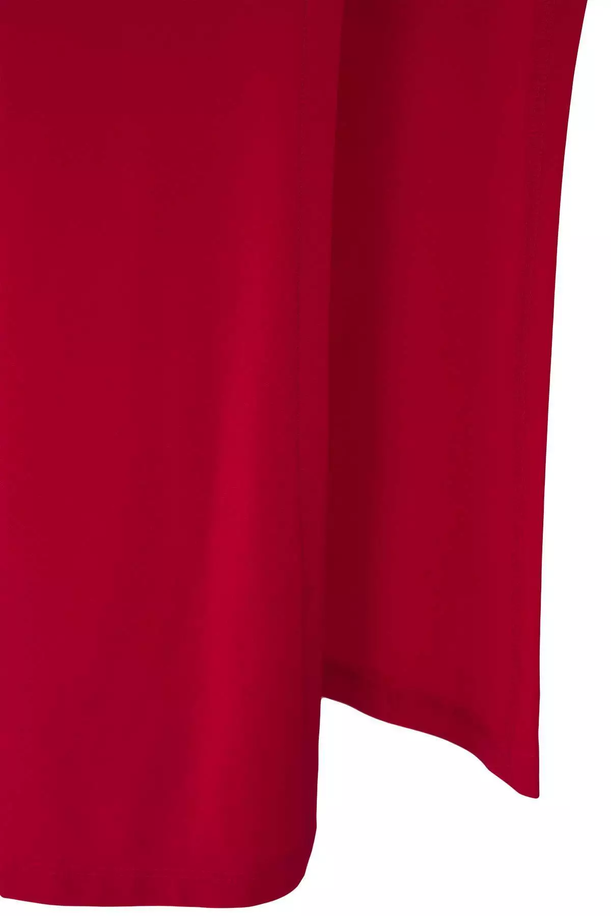 Red Plain Asymmetrical Single Sleeve Waist-Fitting Flexible Midi Knit Dress Twoaw25El00110