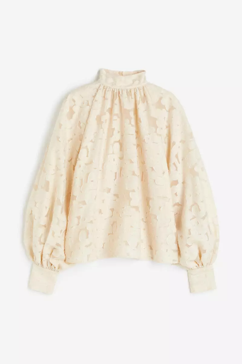 Textured-weave blouse