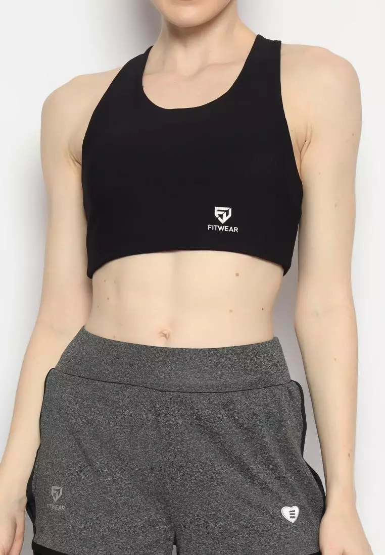 Fitwear - Sportbra Olahraga Wanita FITWEAR KIMBERLY [CROSS RIBB] - BLACK