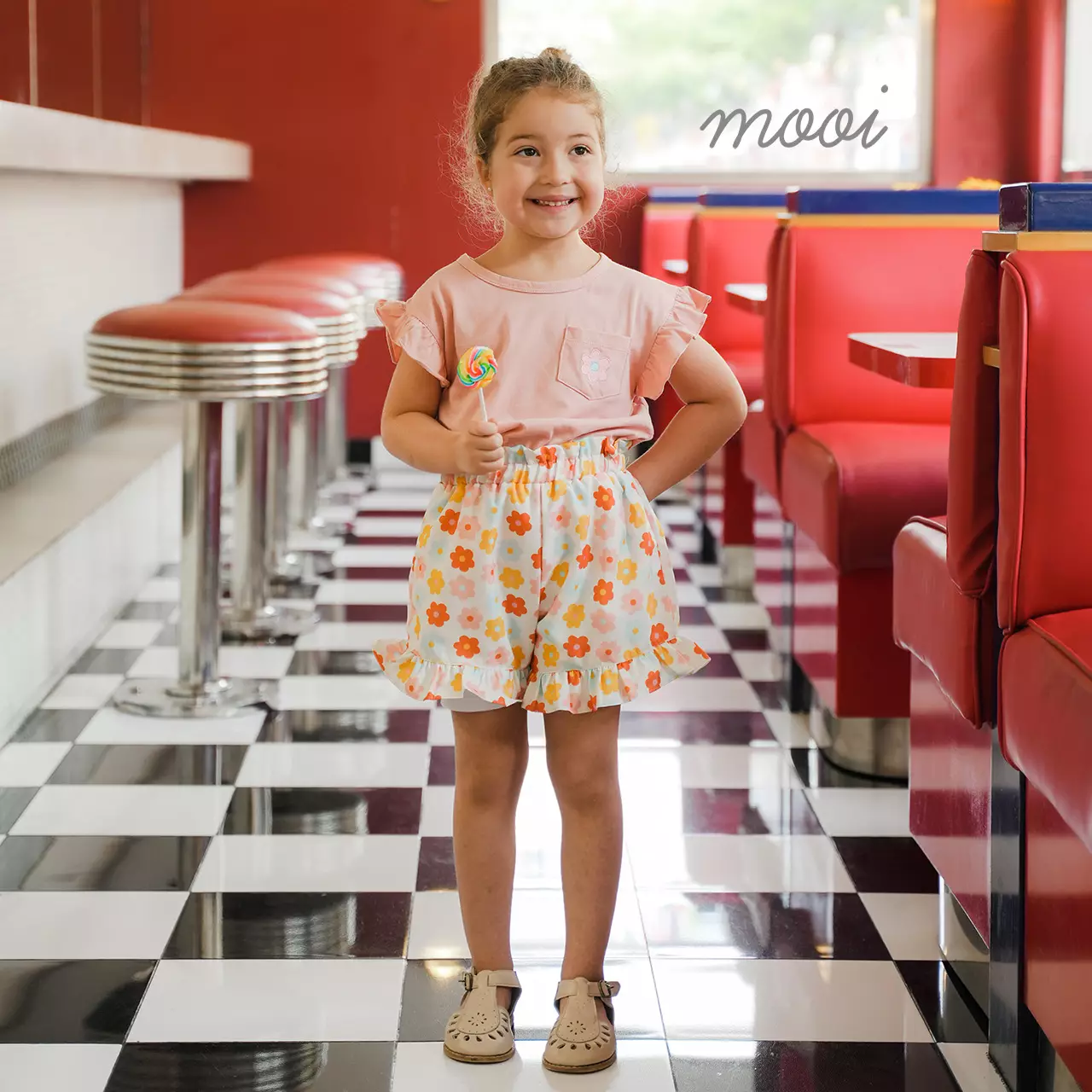 Mooi Setelan Anak Perempuan Ruffle Pocket Tee - Yellow Gold