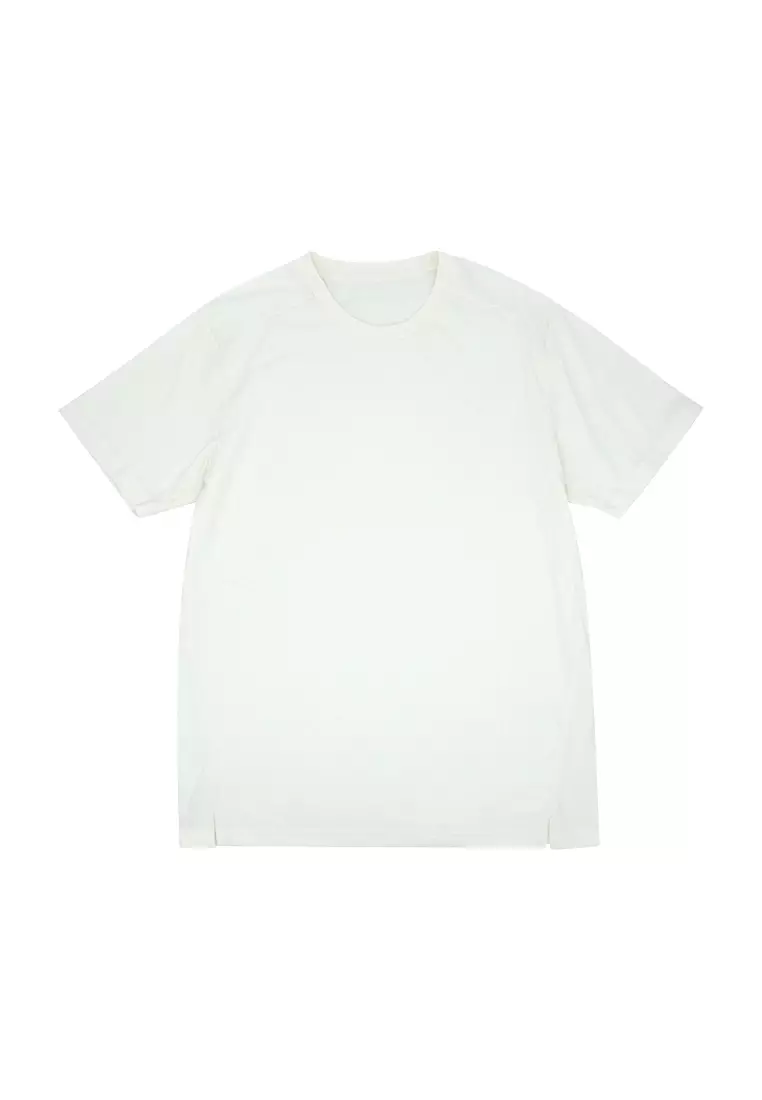 Men's Basic Round Neck T-Shirt with Shoulder Cut&Sew - Tapioca