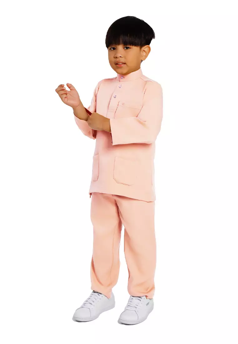 Forest x Hatta Dolmat Kids Baju Melayu Cekak Musang Regular Fit - FK23766BM-17Nude