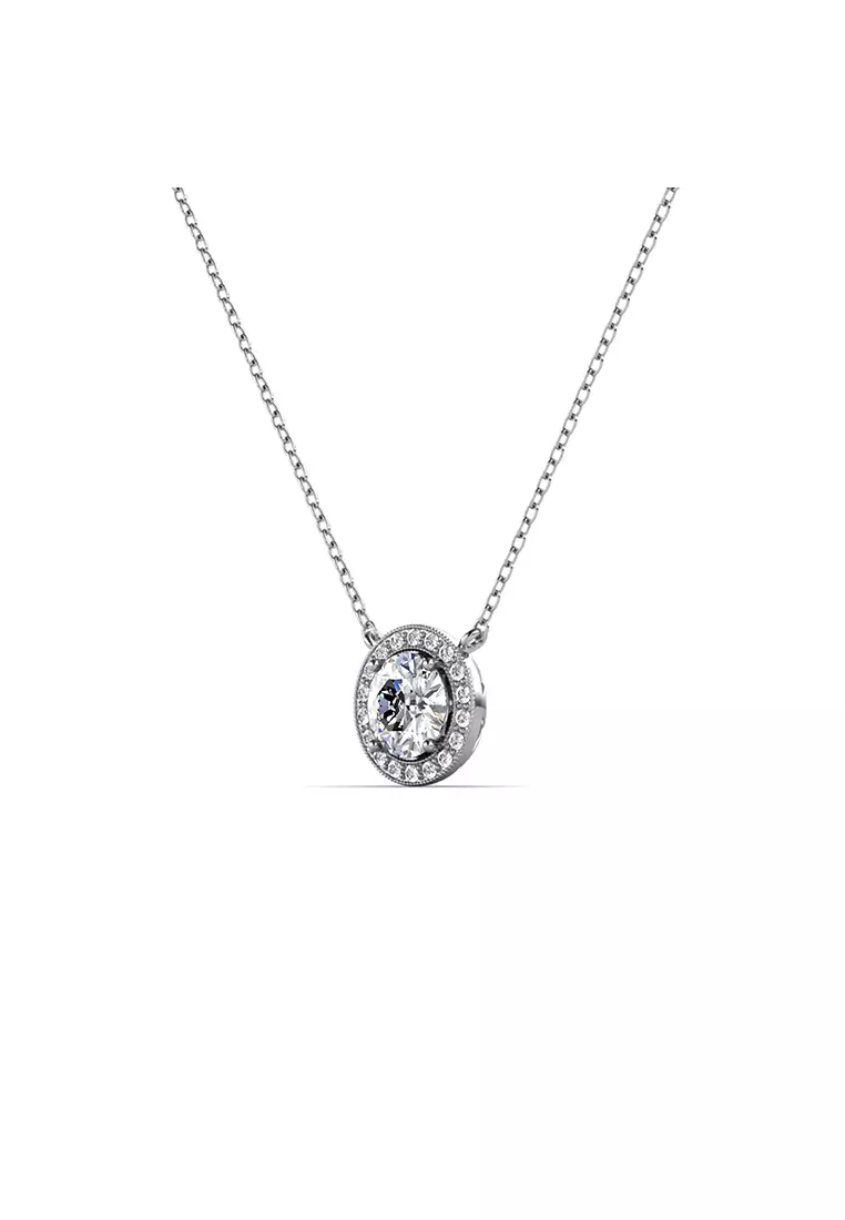 [GRA MOISSANITE DIAMOND COLLECTION] Peu Eclat Pendant - Kalung 1ct Moissanite Diamond 925 Silver CELESTA by Her Jewellery