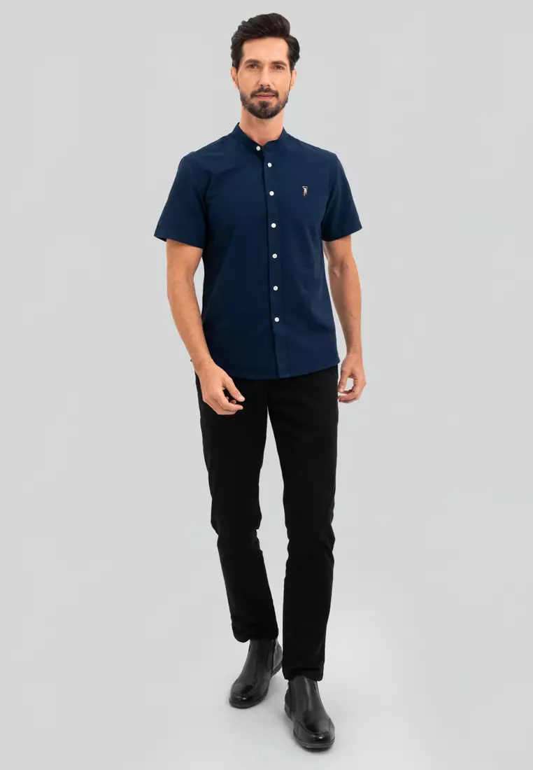 Polo Haus - Men’s Cotton Mix Signature Fit Mandarin Collar MBSSE003