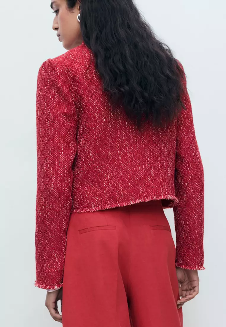 Tweed Jacket with Frayed Ends