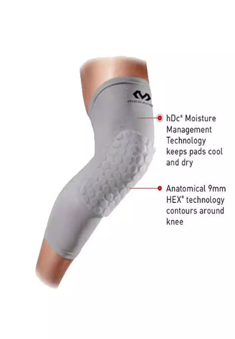 McDavid HEX Elite Knit Compression Leg Sleeves, 6448, White, Adult, Medium