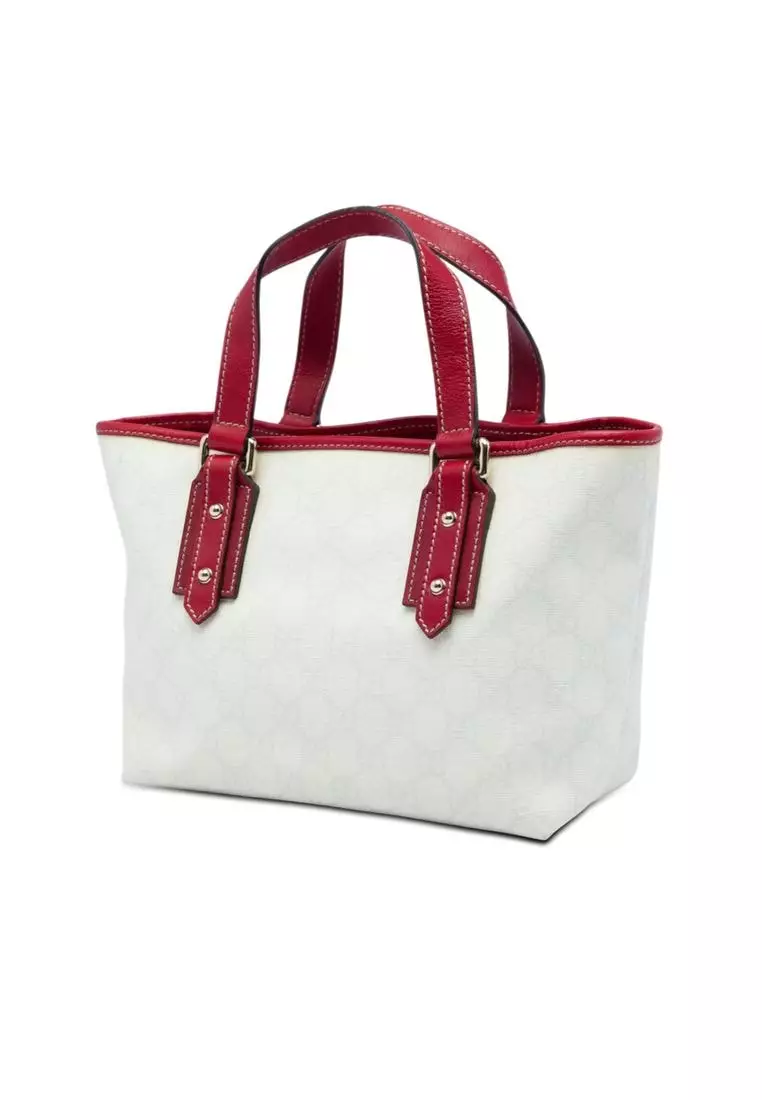 Pre-Loved Gucci Gg Supreme Heart Tattoo Handbag