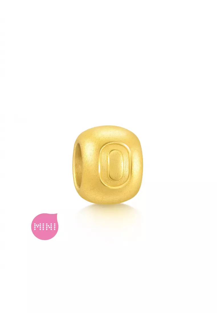 999 24K Solid Gold Number Zero Charm 93665C (Bracelet not included)