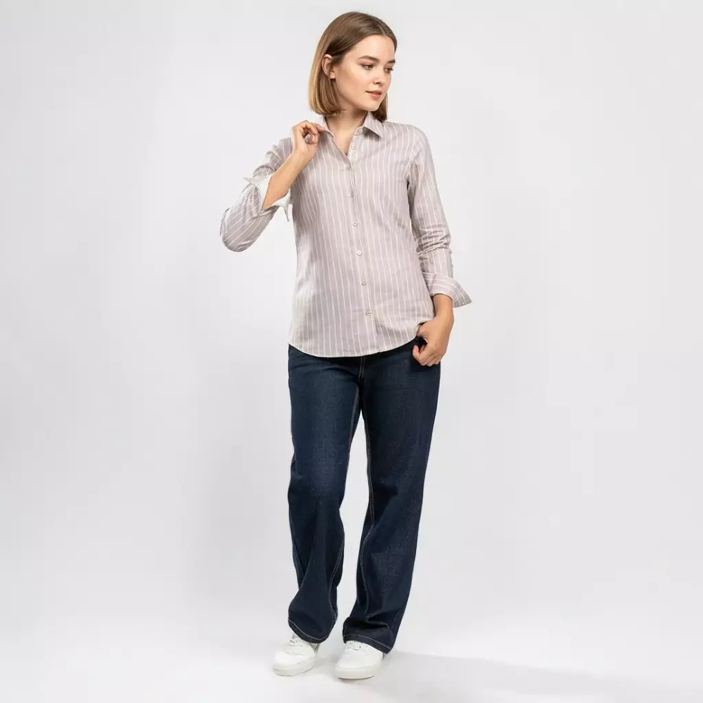 C2 Imizhu Khaki Kemeja Classic Wanita