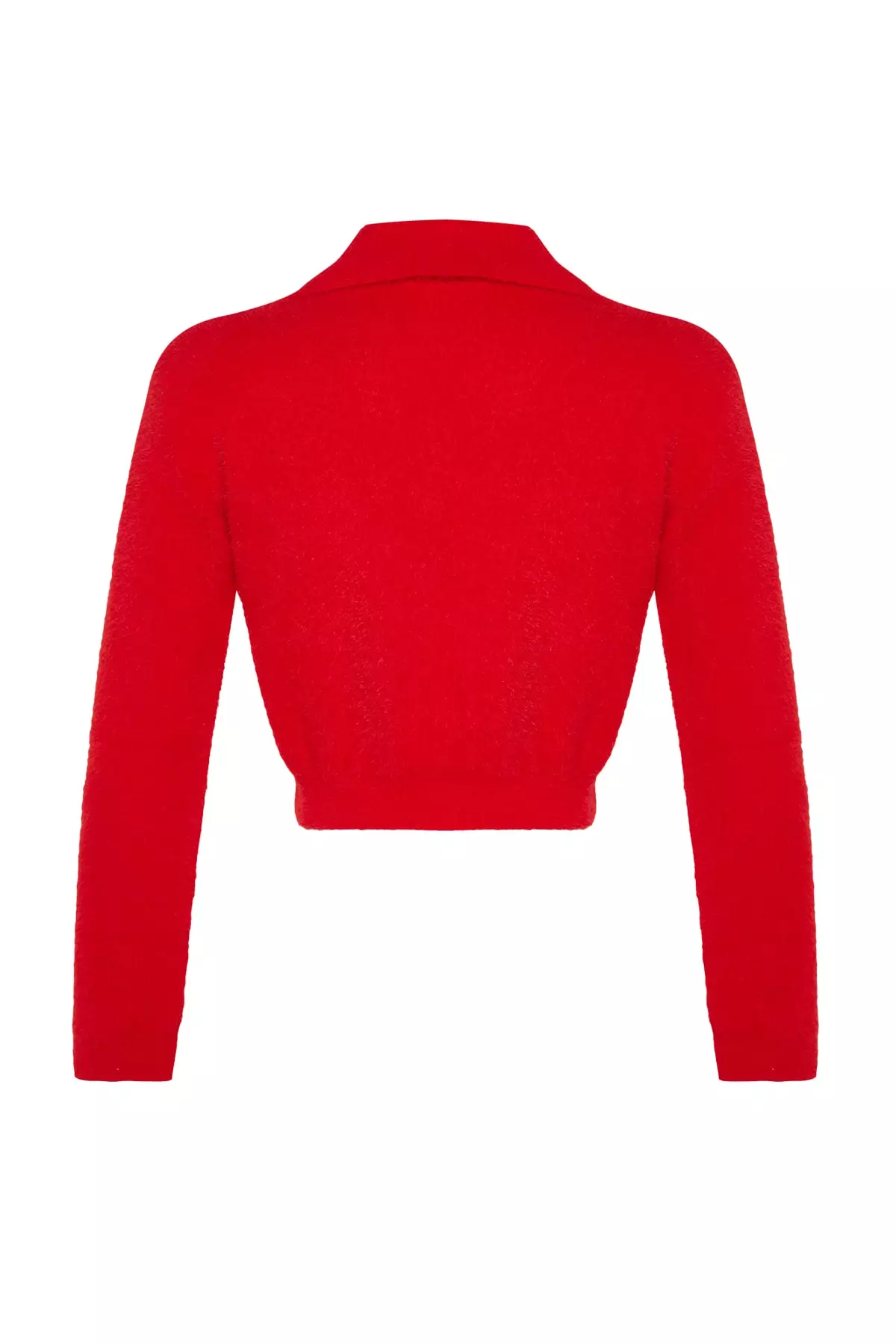 Red cropped cardigan on sale sweater