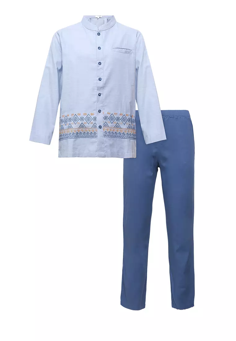 Pito Dito Boy Habibullah Setelan Panjang Koko Anak Biru - Size 4