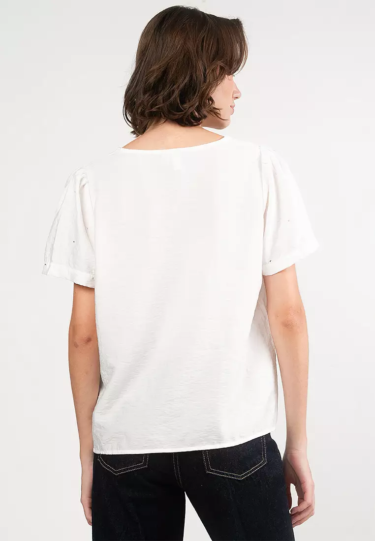 Short Sleeves V-Neck Top