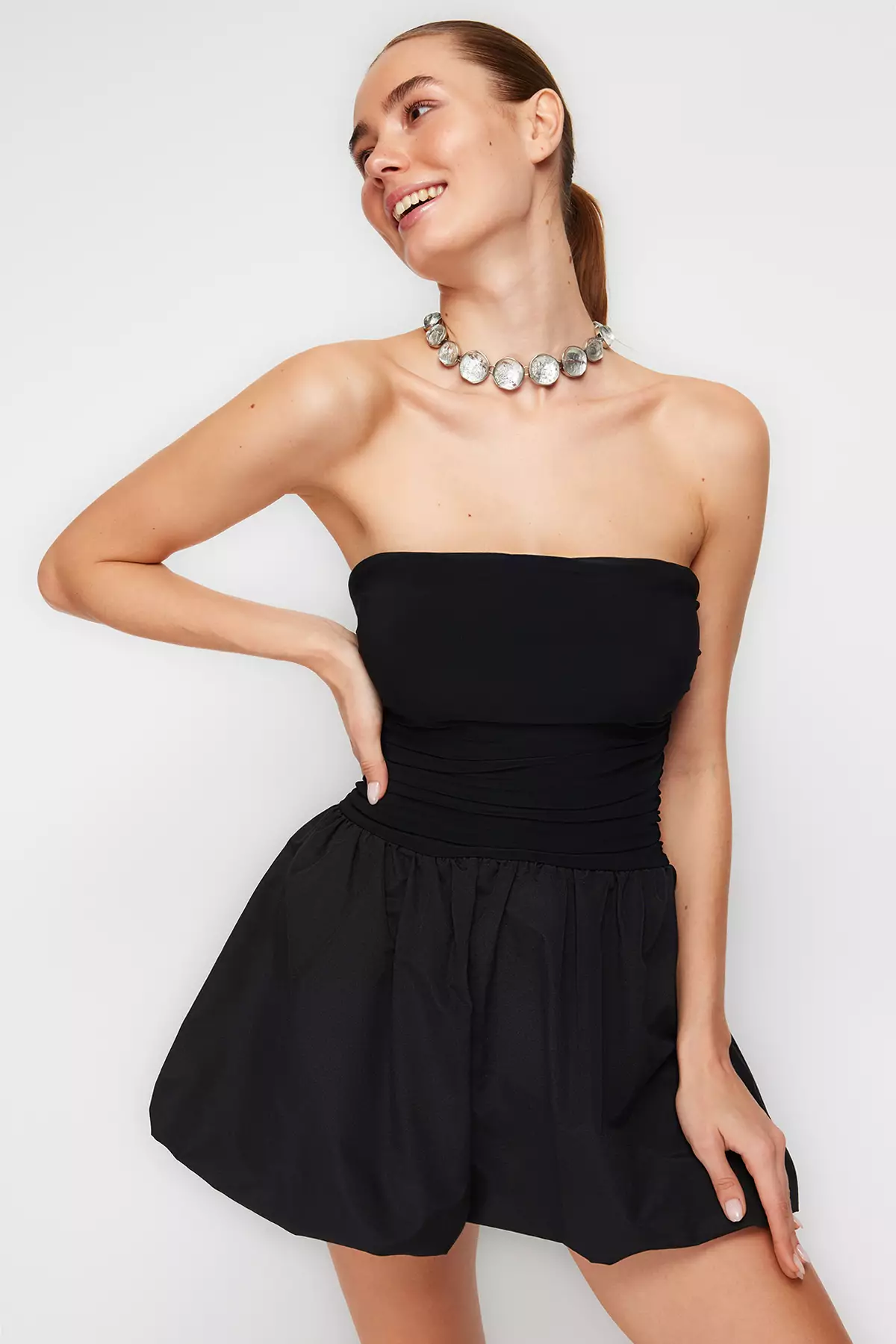 Shirred Mini Dress