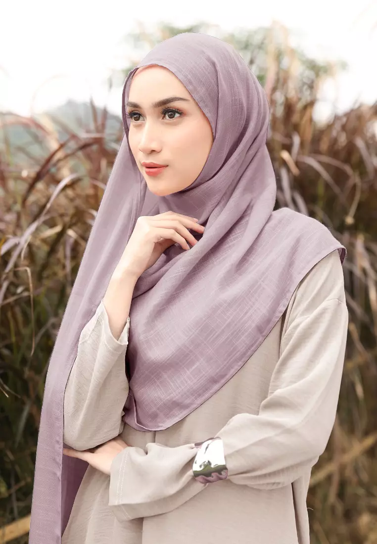 Cotton Bee - Nakeya Shawl | Hijab Pashmina | Viscose Linen - Pale Purple