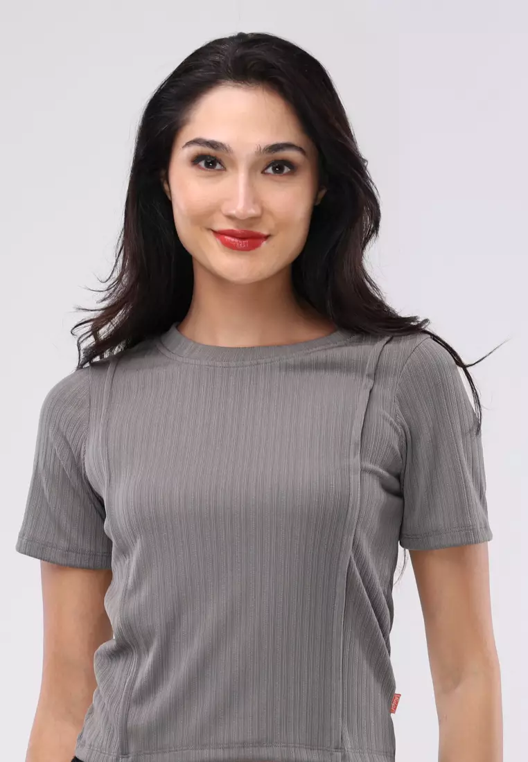 Short Slvs. Round Neck Basic Top