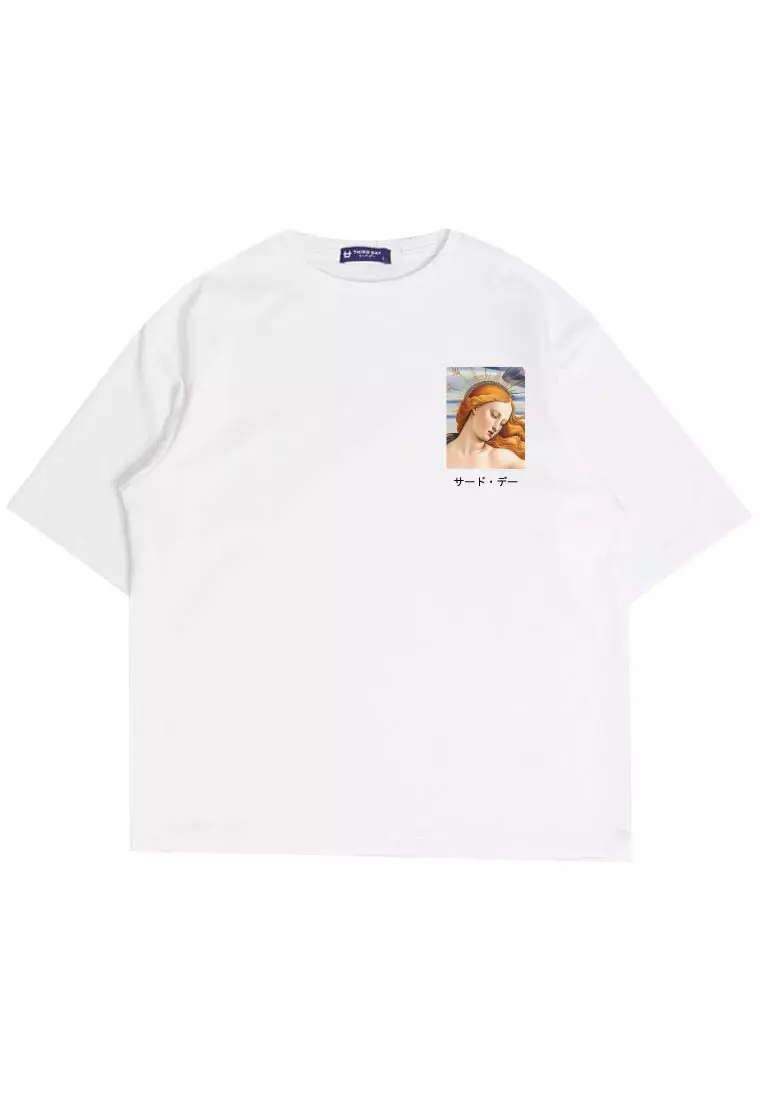 MTS46 Kaos Oversize Gambar Wanita ScubaLux Bahan Tebal "venus" putih