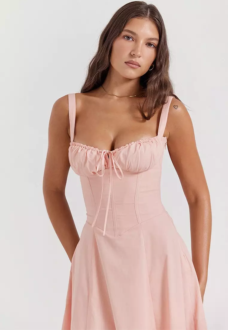 Backless Slim Suspender Slit Dress LBH-D1313