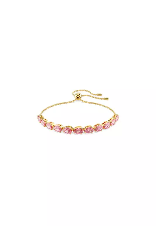 Matrix Bracelet, Pear Cut, Pink, Gold-Tone Plated