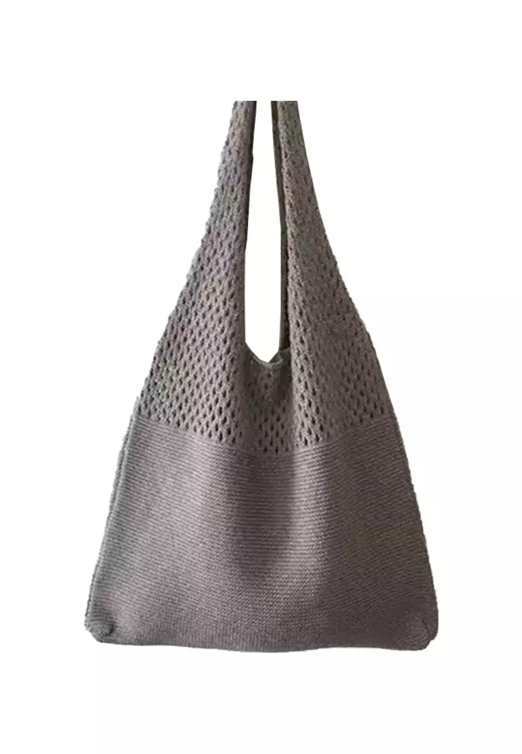 2024 New Vintage Hollow Woven Tote Bag Large Capacity Shopping Bag CA080701