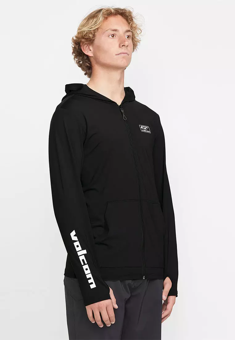 MTG MODSTONE LOOSE ZIP LONG SLEEVE RASHGUARD BLACK