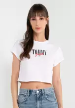 | Baby Buy Logo 1 Tommy Hilfiger Short ZALORA Hong Online Sleeve 2024 Kong | Crop Tommy Tommy Essential Jeans Hilfiger -