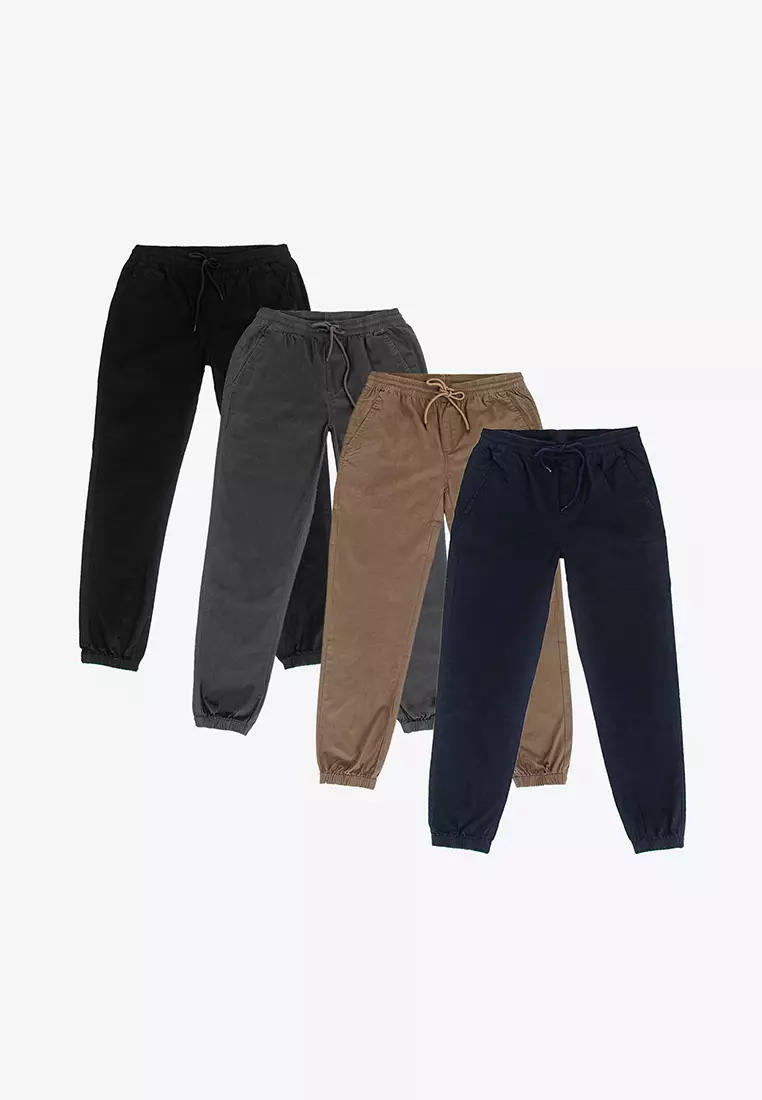 Forest 100% Cotton Twill Slim Fit Jogger Long Pants - Seluar Panjang Lelaki - 610189- Brown
