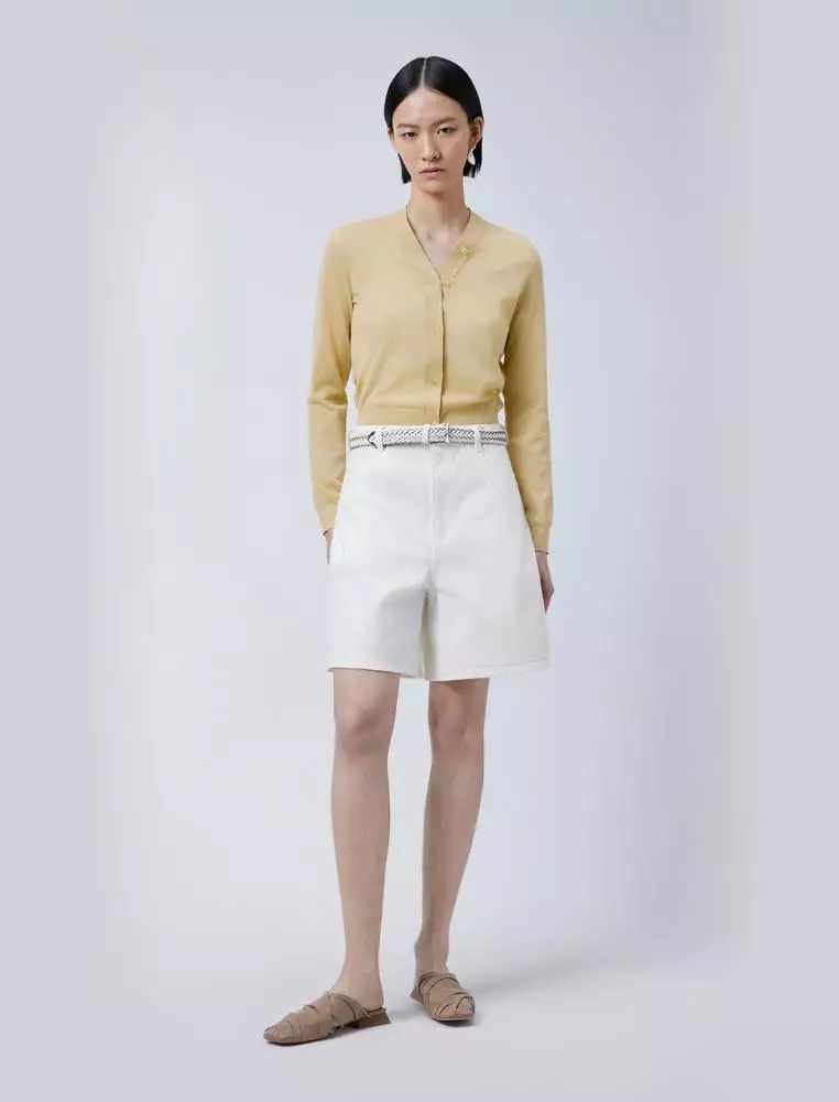 短款开襟针织衫