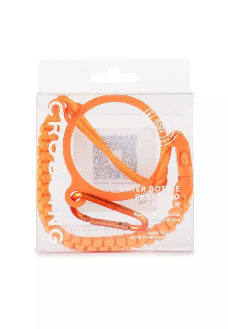 Crossing Paracord Bottle Carrier Strap with Carabiner - Orange