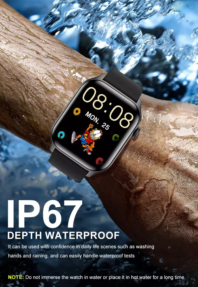 Smart Watch T12Pro Bluetooth Calling 1.85 inch HD Display Fitness Tracker Health Monitor Bracelet Smart Watch black