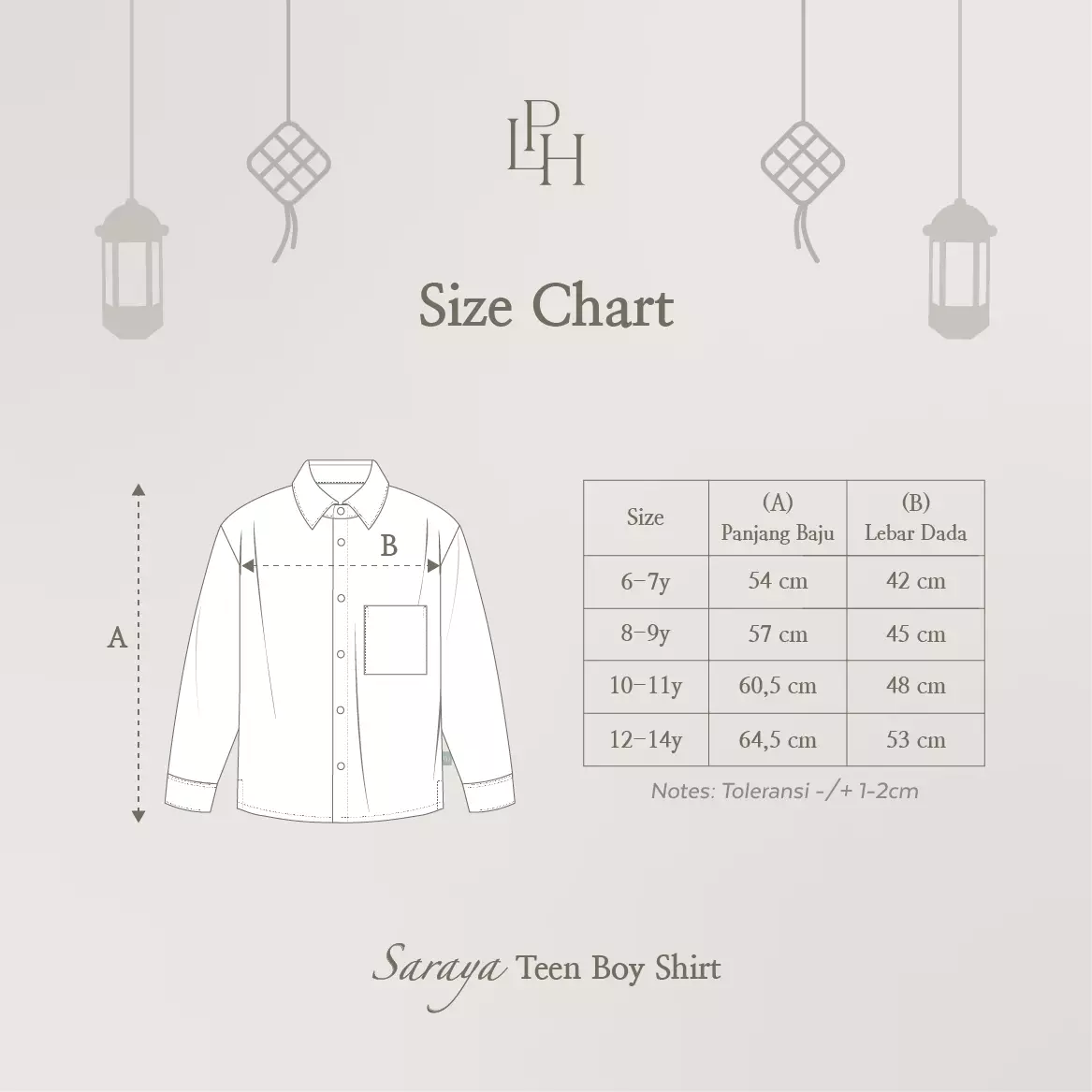 Little Palmerhaus - Baju Lebaran 2026 - Saraya Teen Boy Shirt (Baju Koko Anak Usia 6-14 Tahun) Slate Blue
