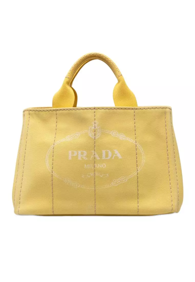 Buy Prada Pre-Loved Prada Small Canvas Canapa Logo Satchel 2026