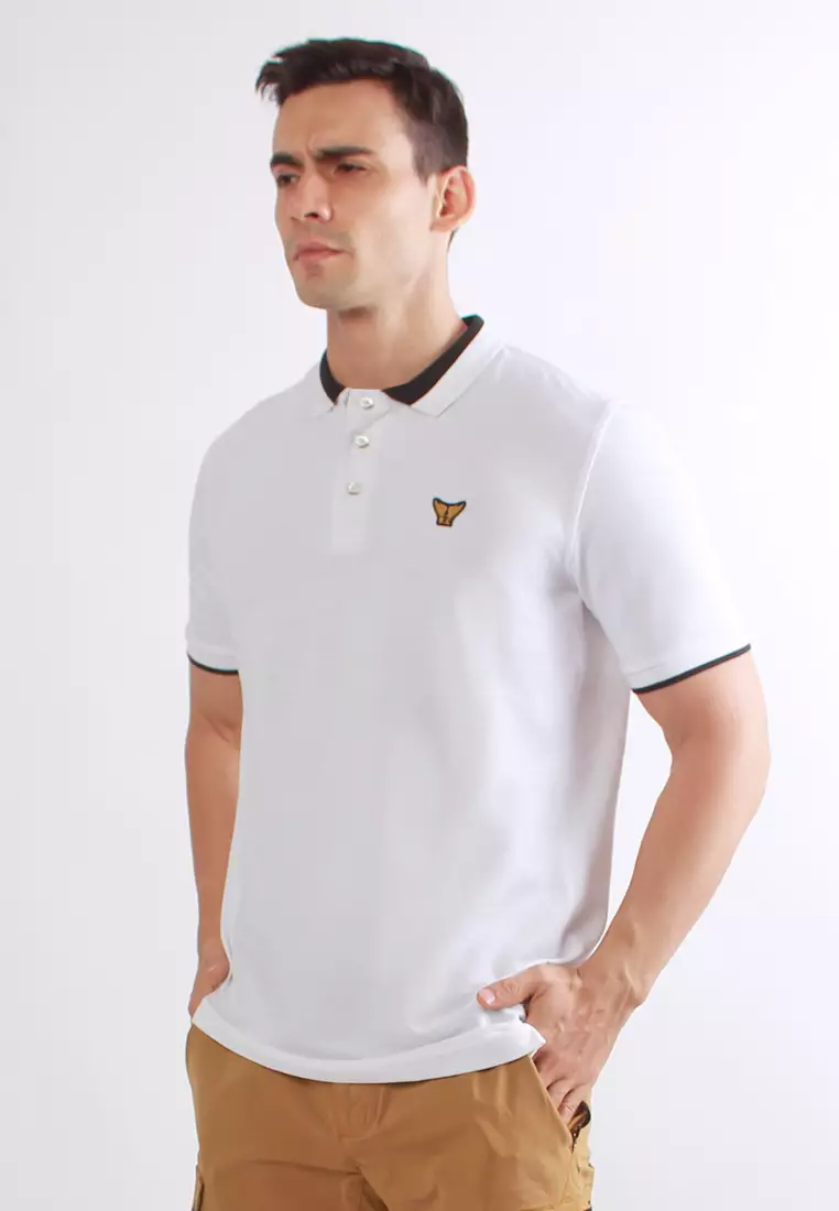 Polo shirt putih shop