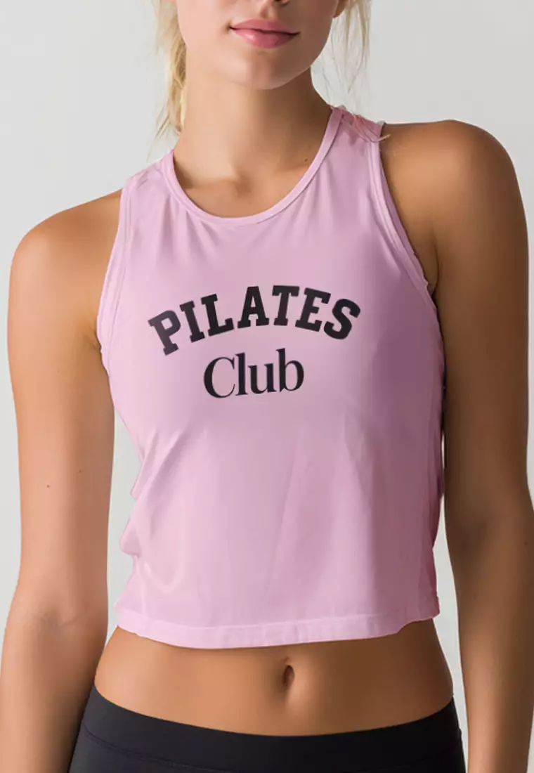 LSE34 Tanktop Pink Olahraga Wanita "pilates club" UAT pink