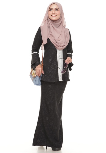 Kurung Luna Lace (Black) from Ms.Husna Apparel in Black