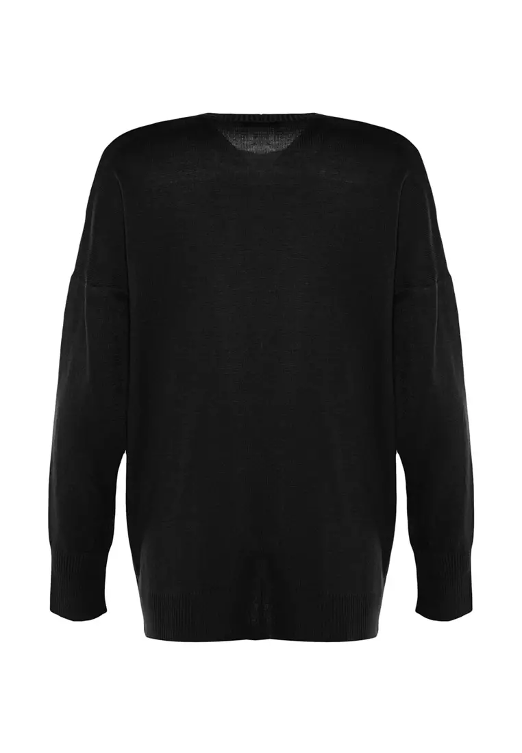 BASIC KNIT SWEATER - Black