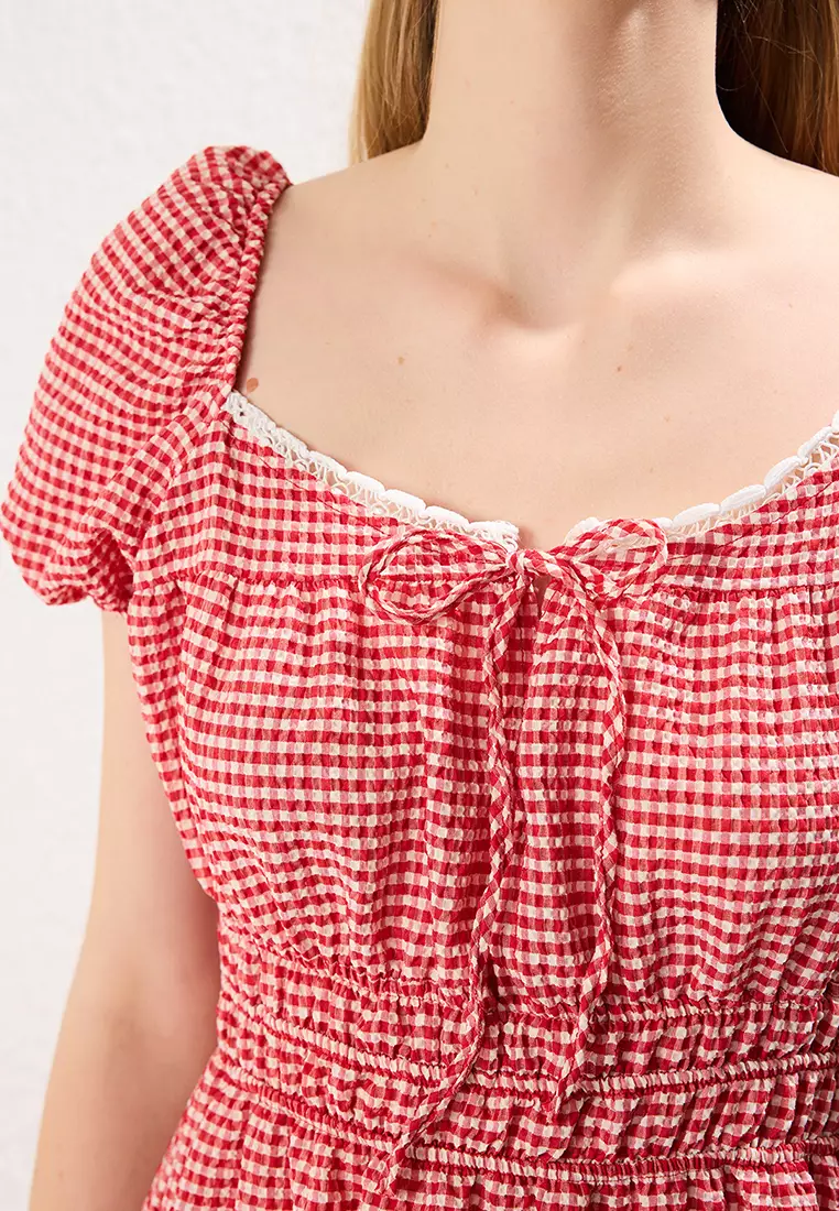 Gingham Midi Dress