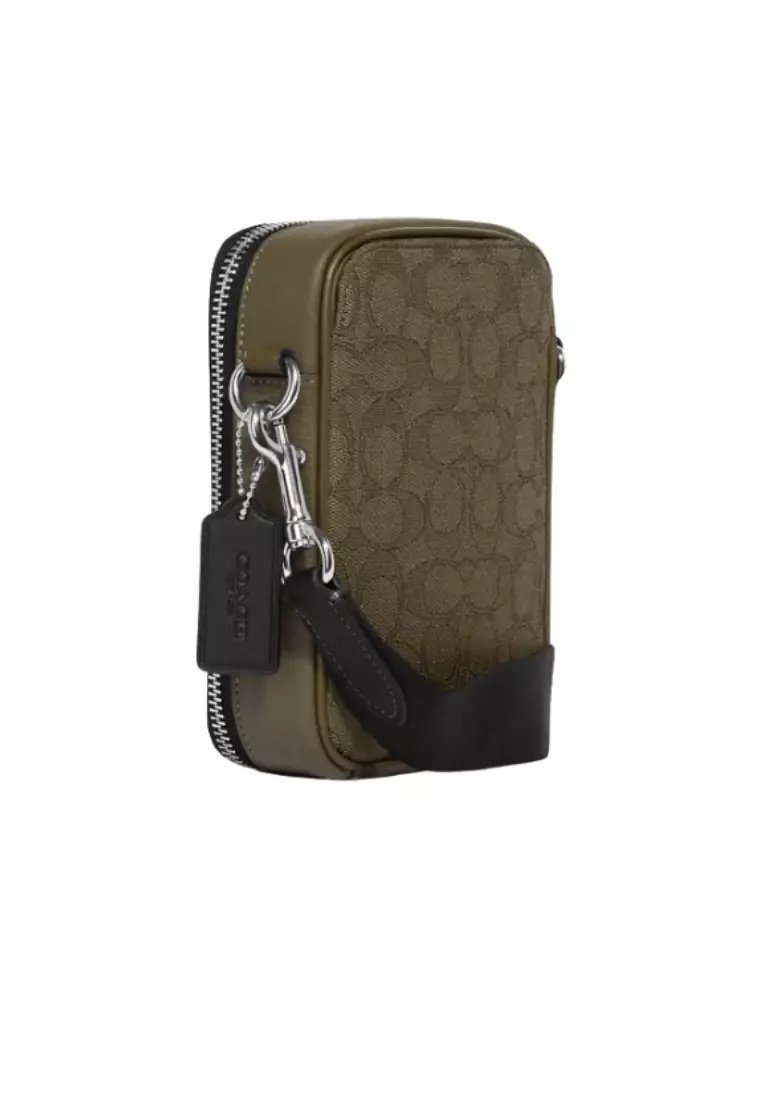 Coach Stanton Crossbody Bag In Signature Jacquard In Olive Drab Utility Green CH097