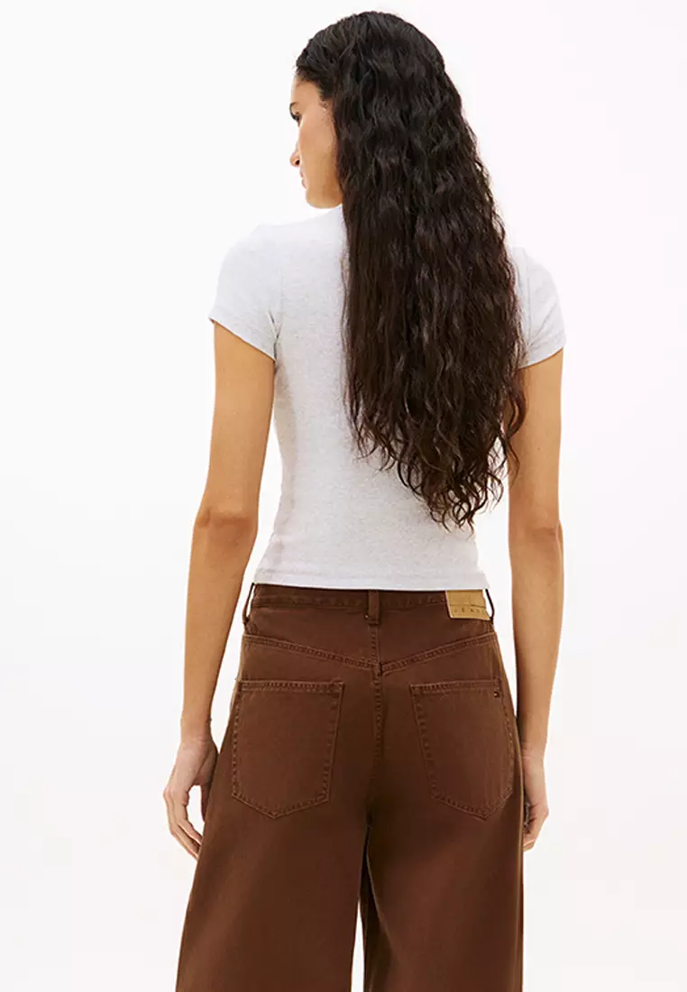 商標羅紋修身T恤 - Tommy Jeans